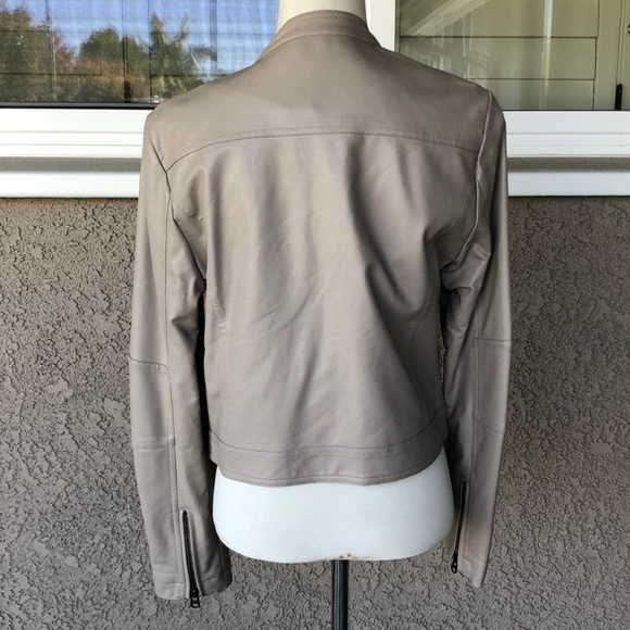 Pleather tan biker jacket - Picture 4 of 6